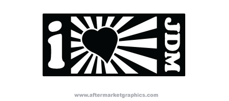 I Heart JDM Decals - Pair (2 pieces)